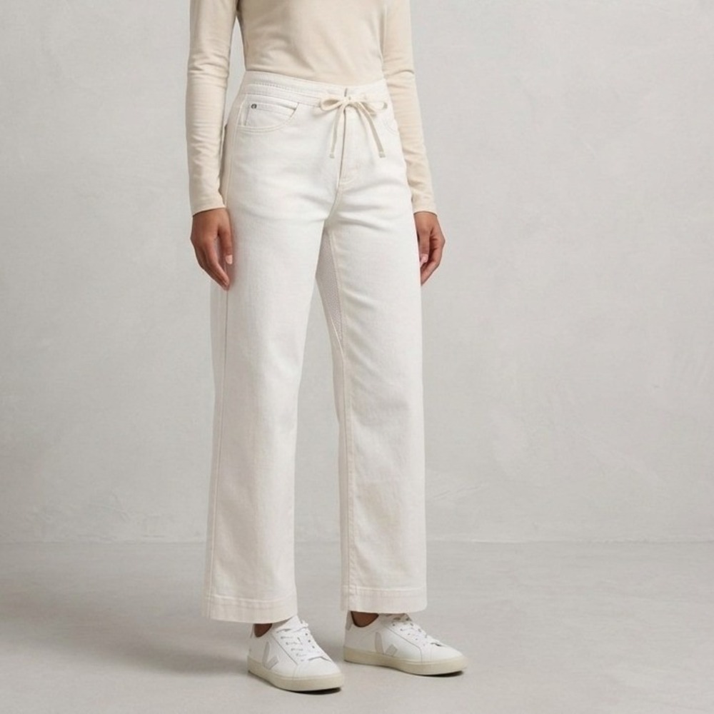 NWT TravisMathew Marina‎ Mornings Wide Leg Pants Eggnog White XL 1LD028